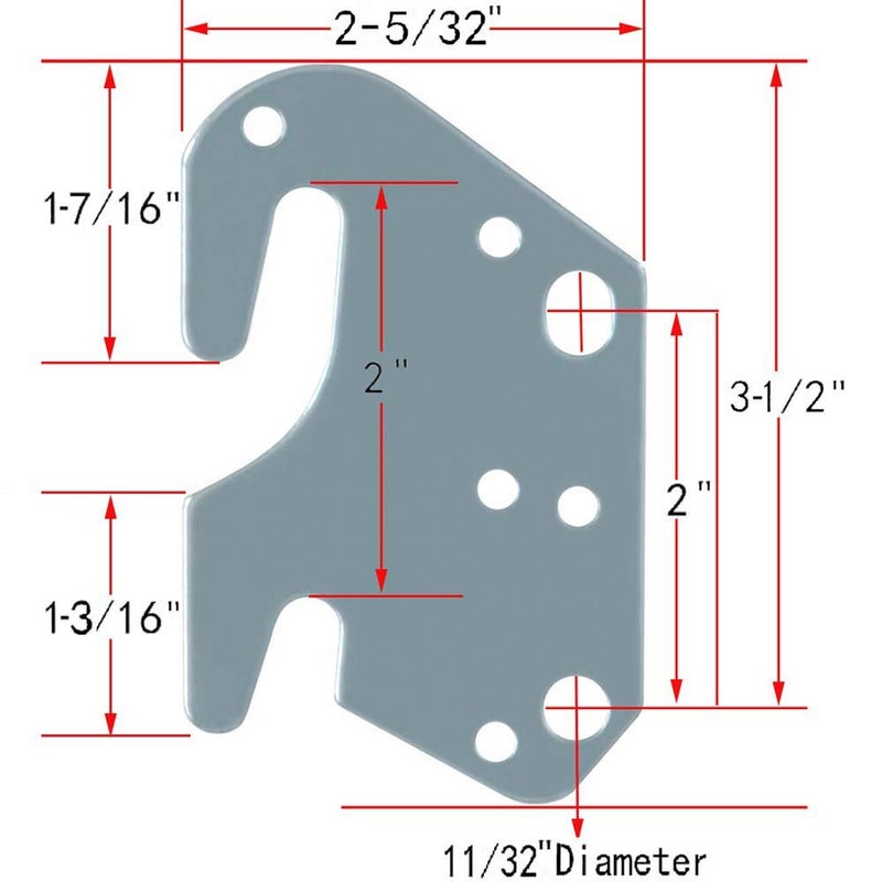 CAFORO Universal Wood Rail Hook Plates for Frame Bracket Headboard Footboard Replacement - Wooden Parts or New Bed Constructions - Set of 4 - Image 2